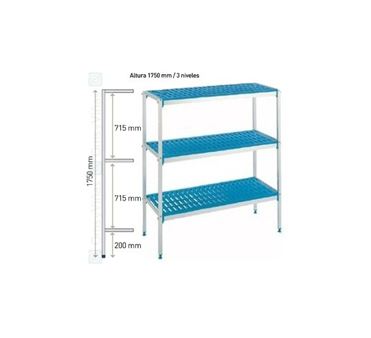 ESTANTERIA 3 NIVEL 5725x555x1750