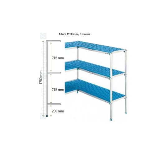 ESTANTERIA ANGULAR 3 NIVEL 1015x385x1750