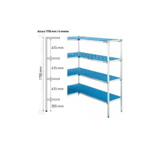 ESTANTERIA ANGULAR 4 NIVEL 685x385x1750