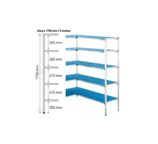 ESTANTERIA ANGULAR 5 NIVEL 685x385x1750