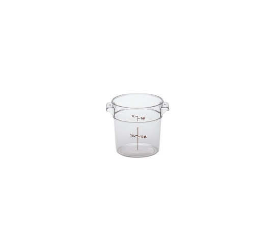 ROUND POLYC. FOOD CONTAINER W/ LID 0.9L