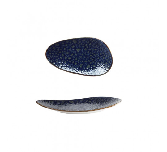 MOON BLUE OVAL PLATE 21