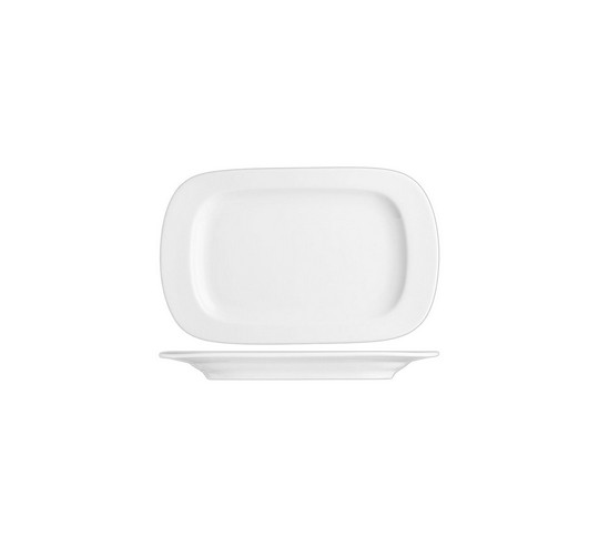 PRAGA WH. RECT. PLATTER 36X24 CM.