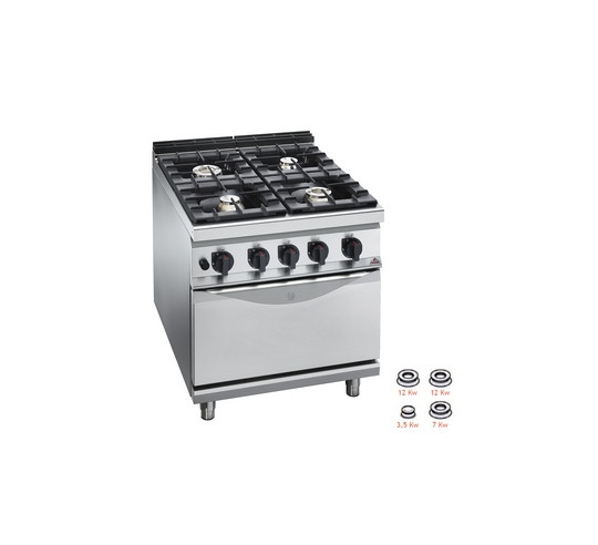 COCINA MAXIMA 900 4 FUEGOS+HORNO GAS