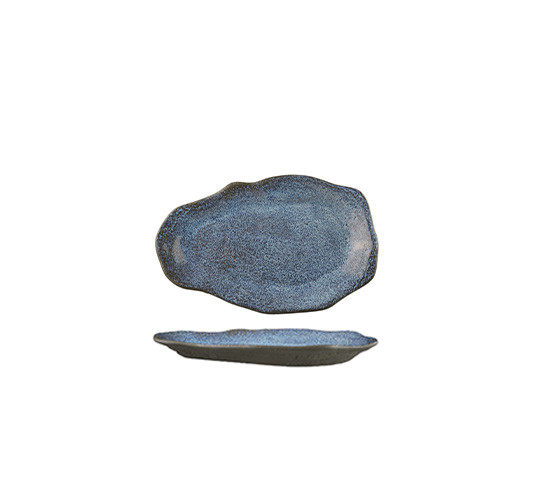 OYSTER GRAIN BLUE/BLACK DISH 23X15