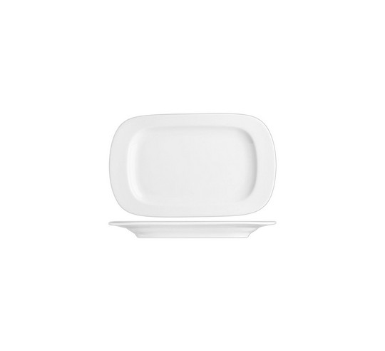 PRAGA WH. RECT. PLATTER 33X21 CM.