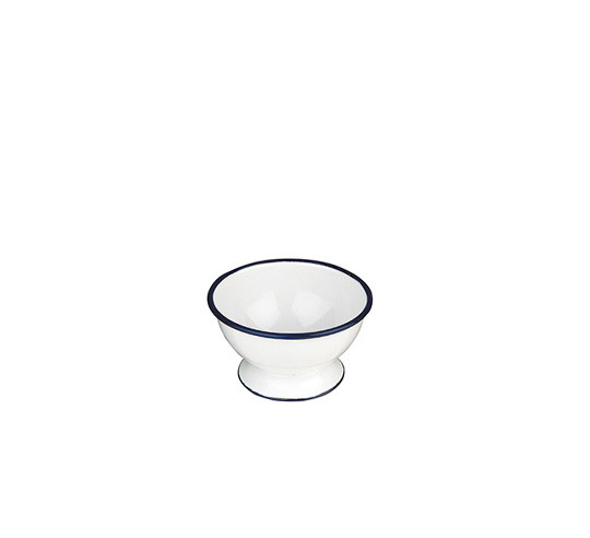 BOL C/PIE ESMALTADO BLANCO/AZUL 12 cm