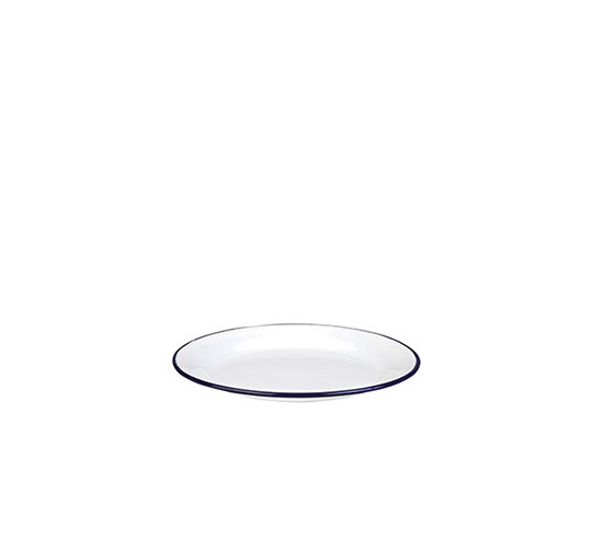 PLATO LLANO  ESMALT B/AZUL 22 cm