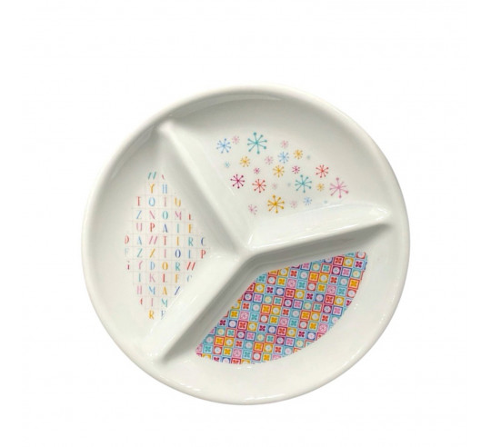 KIDS PLATO DECORADO 3 DPTOS 24.5 cm