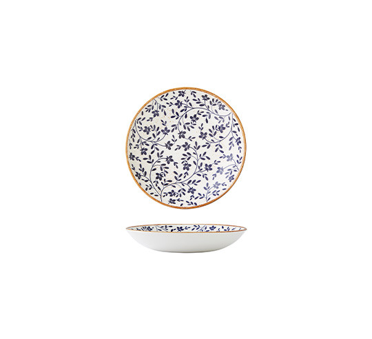 FLORA AZUL PLATO HONDO COUPE 25 cm