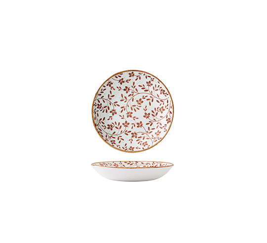 FLORA MARRON PLATO HONDO COPUE 21,5 cm