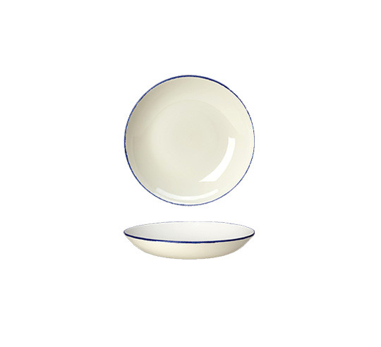 DAPPLE-BLUE PLATO HONDO COUPE 29 cm