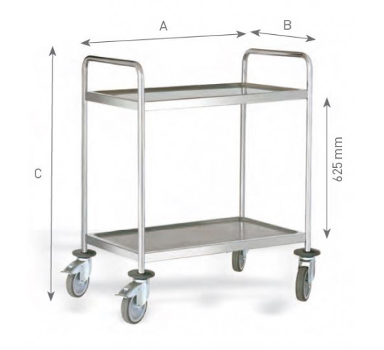 CARRO SERV INOX 3 EST 800X500