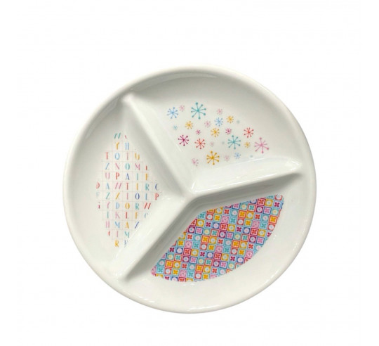 KIDS PLATO DECORADO 3 DPTOS 24.5 cm