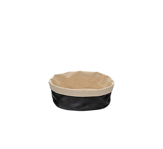 PANERA TELA OVAL BEIGE/NEGRA 20x15 cm