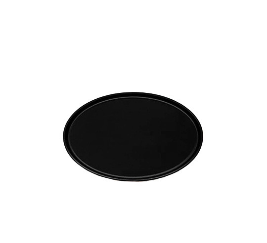 OVAL BLACK GLASS TRAY 70X57