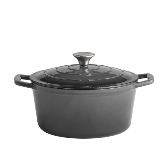 CACEROLA FUNDICION CON TAPA 25 CMS GRIS