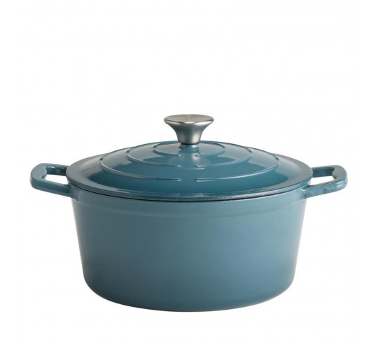 CACEROLA FUNDICION CON TAPA 25 CMS AZUL