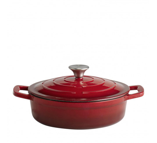 CAZUELA CON TAPA 5 STARS ROJA 25 cm