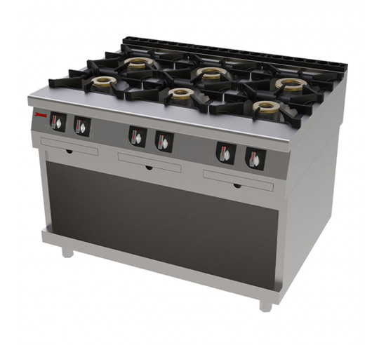 COCINA GAS 6 FUEGOS CON MUEBLE JEMI S900