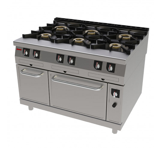COCINA GAS 6 FUEGOS CON HORNO JEMI S900