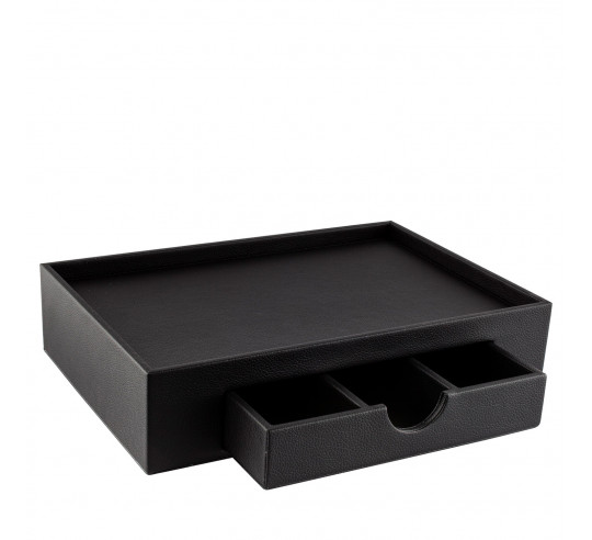 BOX POLIPIEL NEGRO 300X200X80 mm.