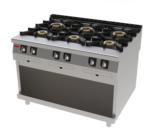 COCINA GAS 6 FUEGOS CON MUEBLE JEMI S900