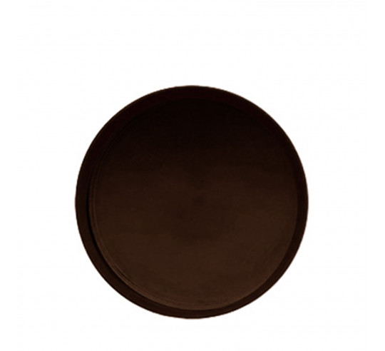 ROUND WALNUT GLASS TRAY 41
