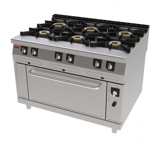 COCINA GAS 6 F CON HORNO MAXI JEMI S900