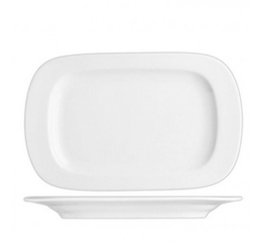 PRAGA WH. RECT. PLATTER 36X24 CM.