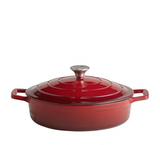 CACEROLA CON TAPA ROJA 28 cm 3 l