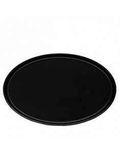 OVAL BLACK GLASS TRAY 70X57