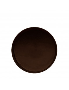 ROUND WALNUT GLASS TRAY 41