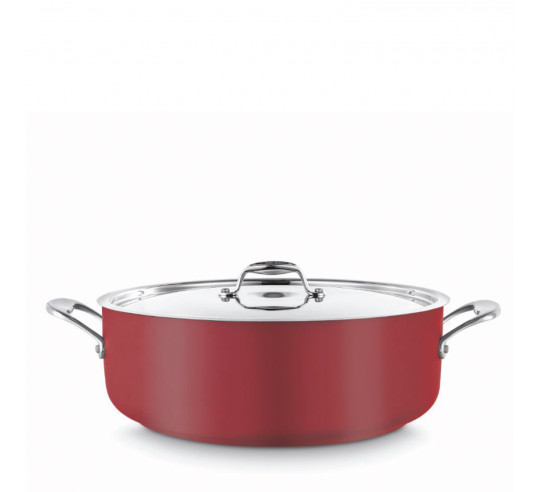 COOL LINE ROJA CACEROLA BAJ C/TAPA 28cm