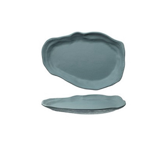 OYSTER AZUL PLATO LLANO ABSTRACT 30x22cm