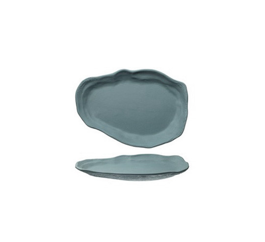 OYSTER AZUL PLATO LLANO ABSTRACT 23x15cm