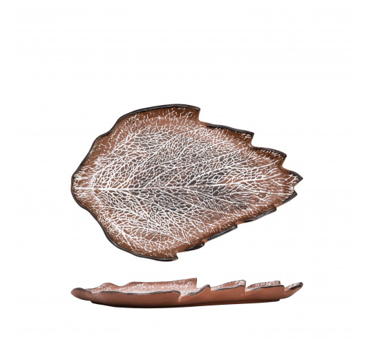 TIERMES  WHITE LEAVE DISH 23,5 cm