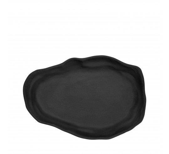 OYSTER GRAFITO PLATO LLANO ABSTR 30x22cm