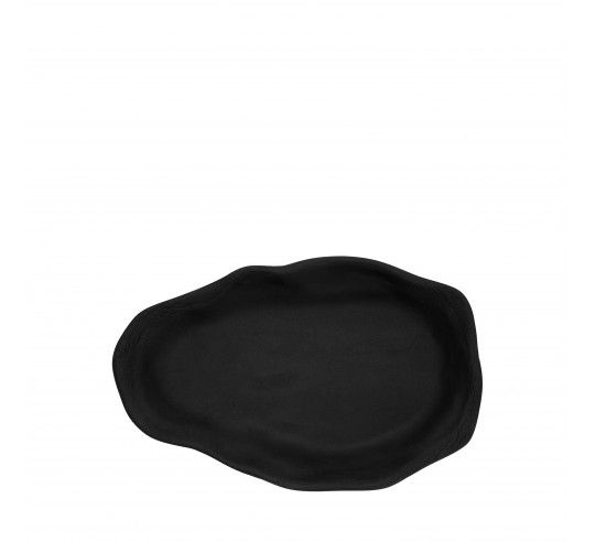 OYSTER GRAFITO PLATO LLANO ABSTR 23x15cm