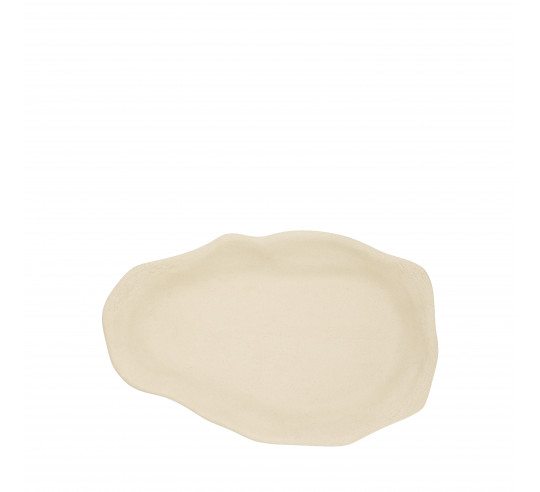 OYSTER CREMA PLATO LLANO ABSTRAC 23x15cm