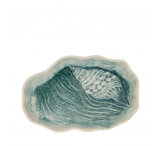MAR VERDE PLATO LLANO CARACOLA 29x19 cm