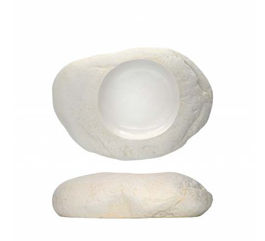 PIEDRAS PLATO LLANO QUEMA CREMA 22x14cm
