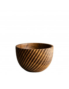 TEAK WOOD SPIRAL BOL 15 cm...