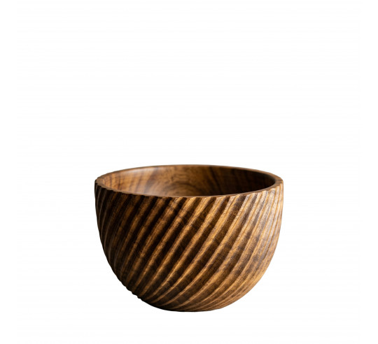 TEAK WOOD SPIRAL BOL 15 cm h 9 cm 159 cl