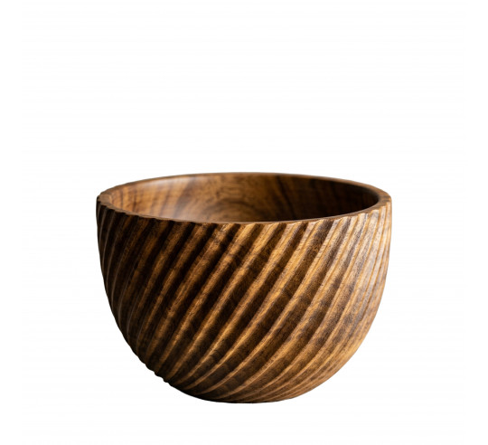 TEAK WOOD SPIRAL BOL 22 cm h 8 cm 303 cl