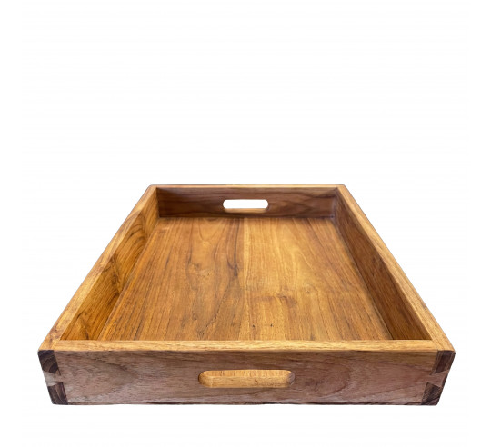 TEAK WOOD BANDEJA ROOM SERVICE 55x35 cm