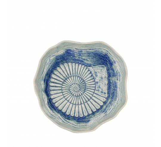 MAR AZUL PLATO LLANO ABSTR CARACOL 24 cm