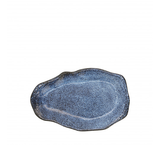 OYSTER GRAIN BLUE/BLACK DISH 23X15