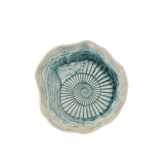 MAR VERDE PLATO LLANO ABSTR CARACOL 24cm